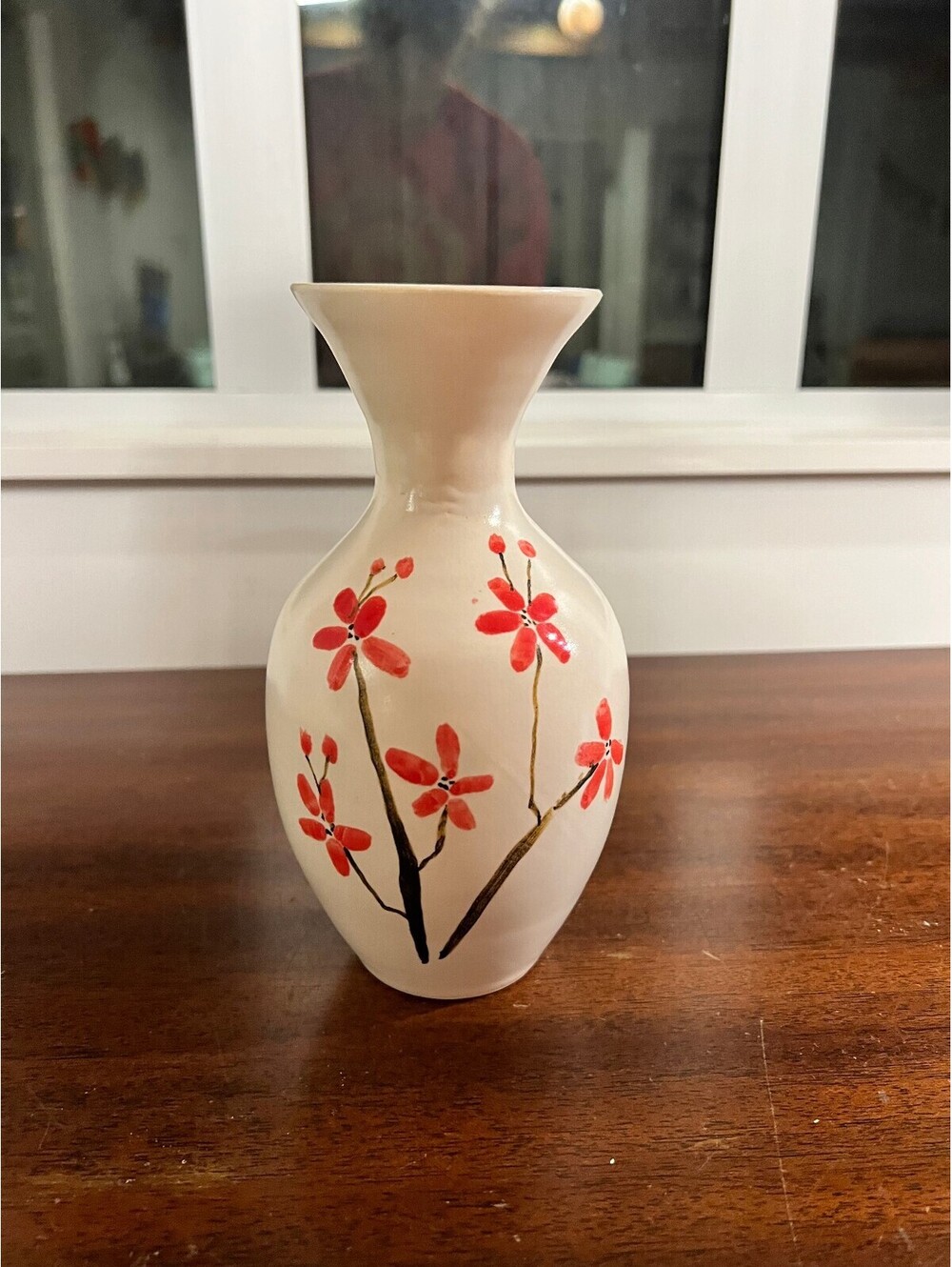 Hank Scott Saltwater Pottery Santa Cruz Bud Vase Cherry Blossom 7" Signed